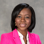 anaza in a pink coat